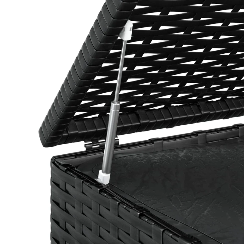 Boîte à coussins coffre de rangement de jardin résine tressée 100 x 49 x 103,5 cm noir 02_0013156