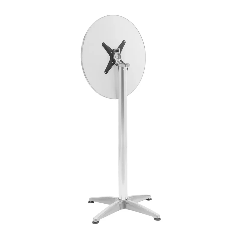 Lot de 2 tables ronde diamètre 60 cm pliable réglable en hauteur acier inoxydable 14_0010034