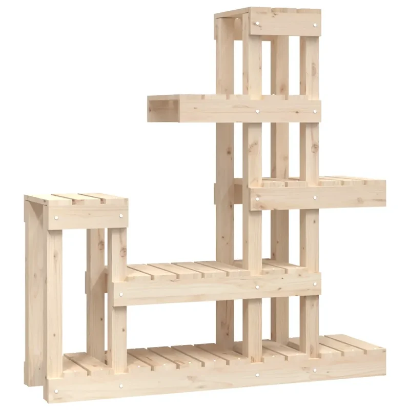 Support à plantes en bois massif style rustique jardin patio 92 x 25 x 97 cm en bois de pin naturel 02_0048471