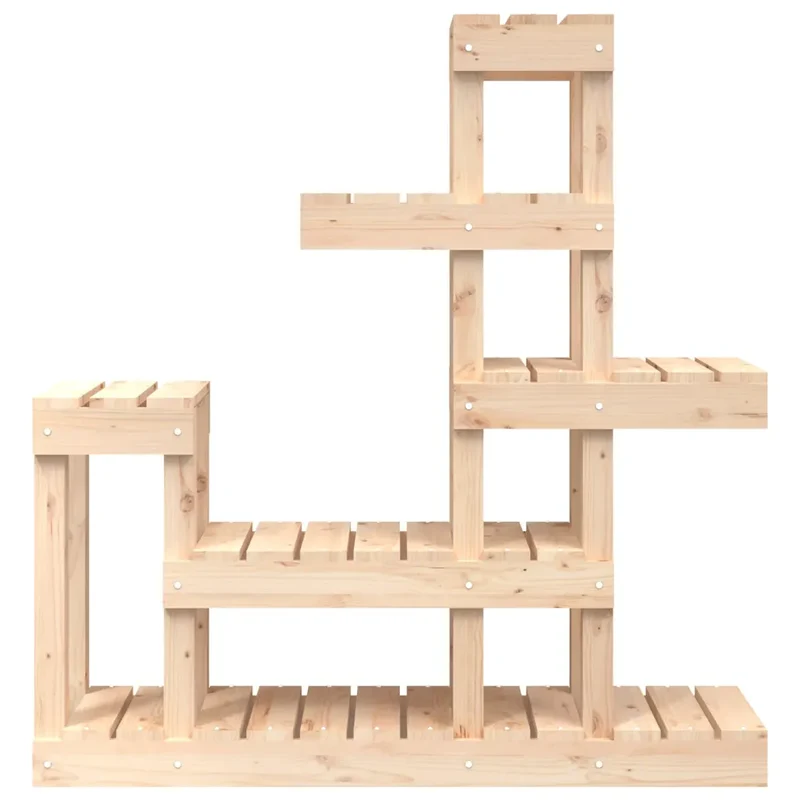 Support à plantes en bois massif style rustique jardin patio 92 x 25 x 97 cm en bois de pin naturel 02_0048471