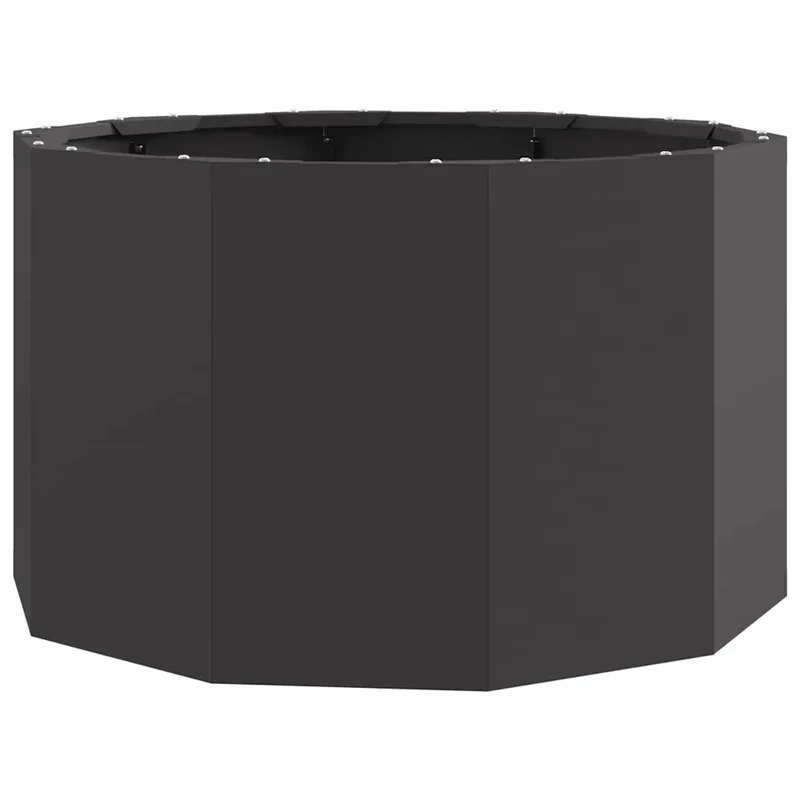 Jardinière ronde extérieure moderne facile à assembler 60 x 60 x 35 cm en acier noir 02_0052978