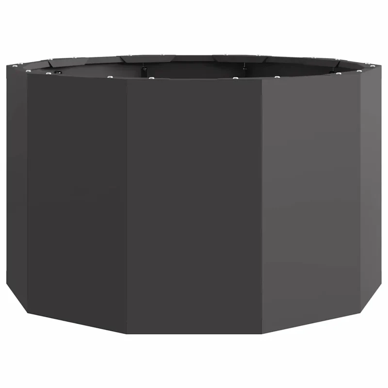 Jardinière ronde extérieure moderne facile à assembler 60 x 60 x 35 cm en acier noir 02_0052978