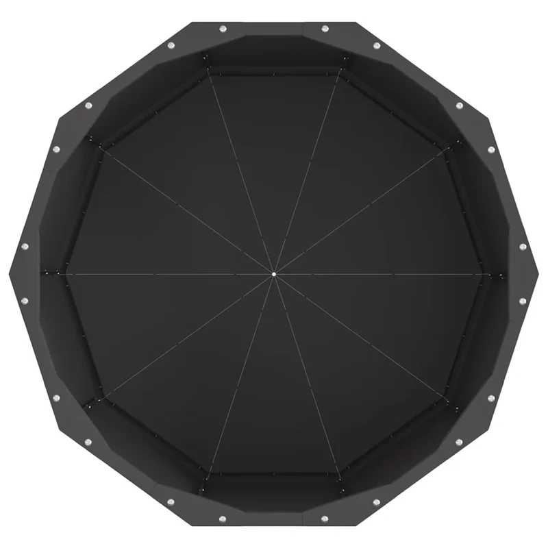 Jardinière ronde extérieure moderne facile à assembler 60 x 60 x 35 cm en acier noir 02_0052978