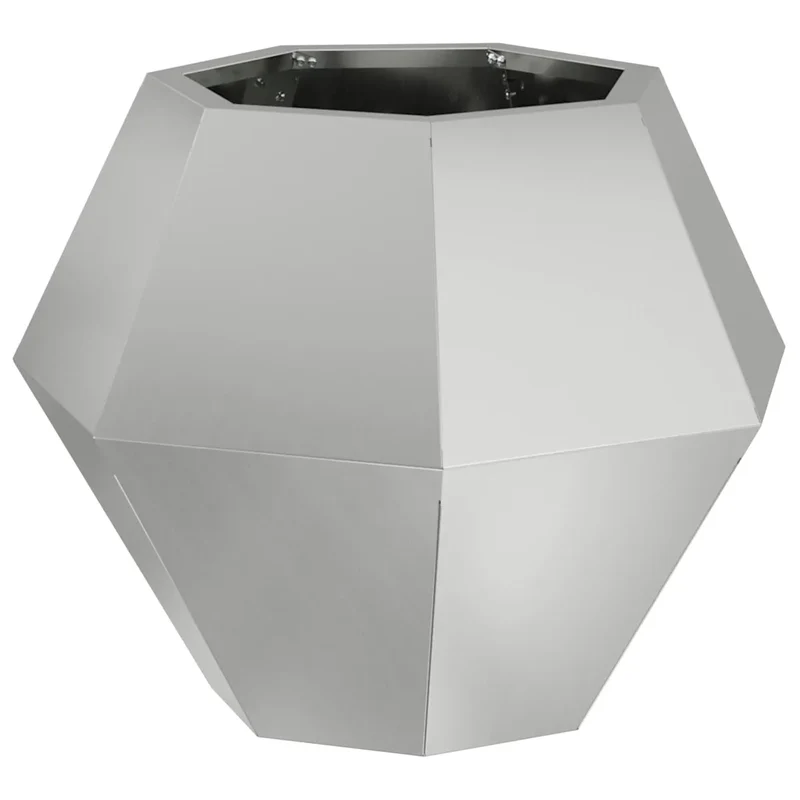 Jardinière rectangulaire design moderne extérieur 50 x 50 x 40 cm entretien facile en acier galvanisé argent 02_0053128