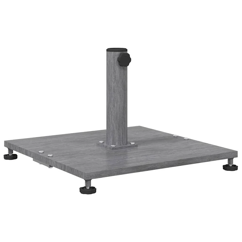 Base de parasol carré pratique stable 45 x 45 x 31 cm en acier aspect bois gris foncé 02_0058922