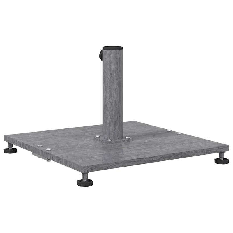 Base de parasol carré pratique stable 45 x 45 x 31 cm en acier aspect bois gris foncé 02_0058922