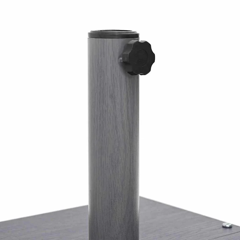 Base de parasol carré pratique stable 45 x 45 x 31 cm en acier aspect bois gris foncé 02_0058922