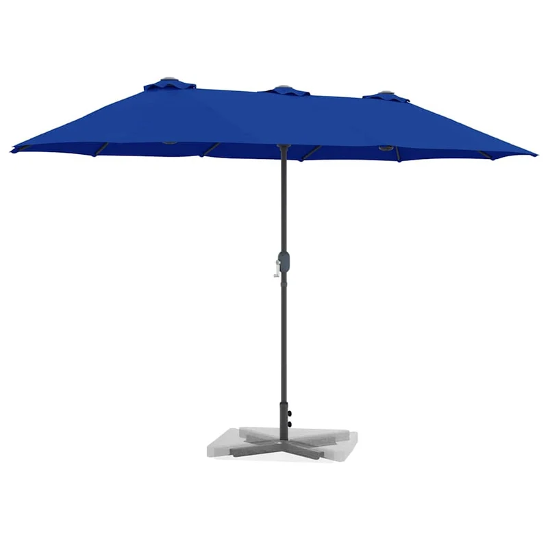 Parasol de jardin pliable moderne 370 x 197 x 239 cm pratique durable en polyester azur 02_0058744