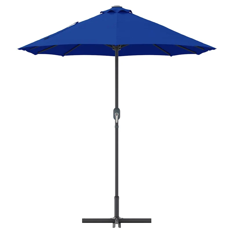 Parasol de jardin pliable moderne 370 x 197 x 239 cm pratique durable en polyester azur 02_0058744