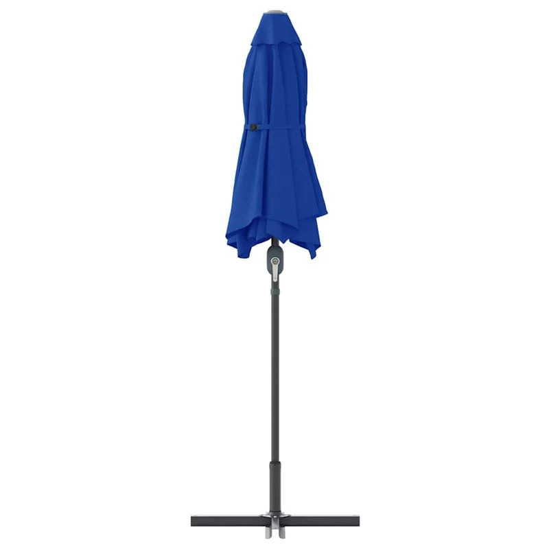 Parasol de jardin pliable moderne 370 x 197 x 239 cm pratique durable en polyester azur 02_0058744