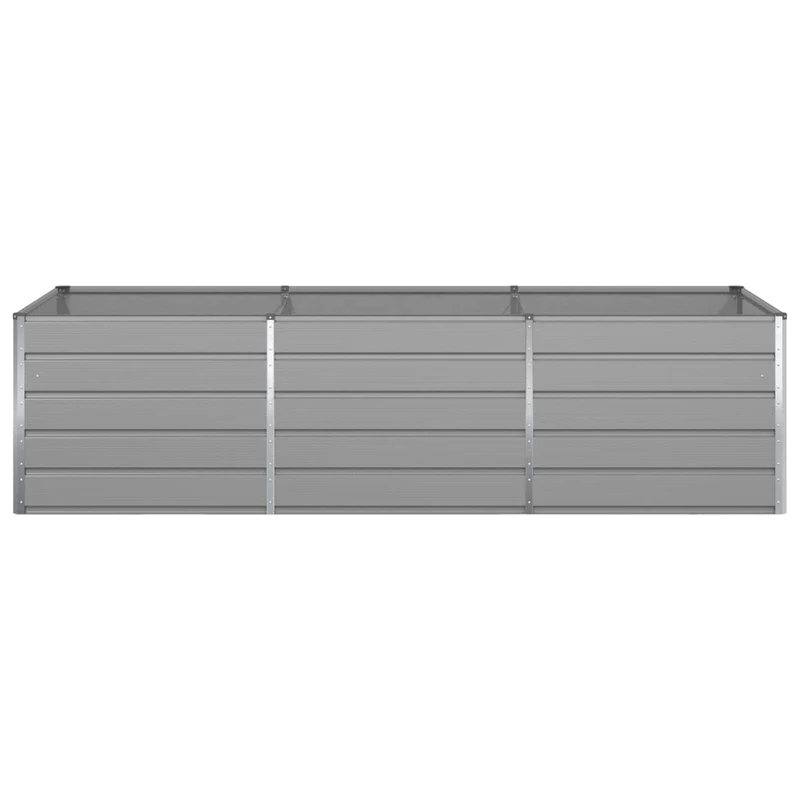 Jardinière design industrielle moderne 195 x 100 x 45 cm pour terrasse extérieur en acier galvanisé gris clair 02_0059210