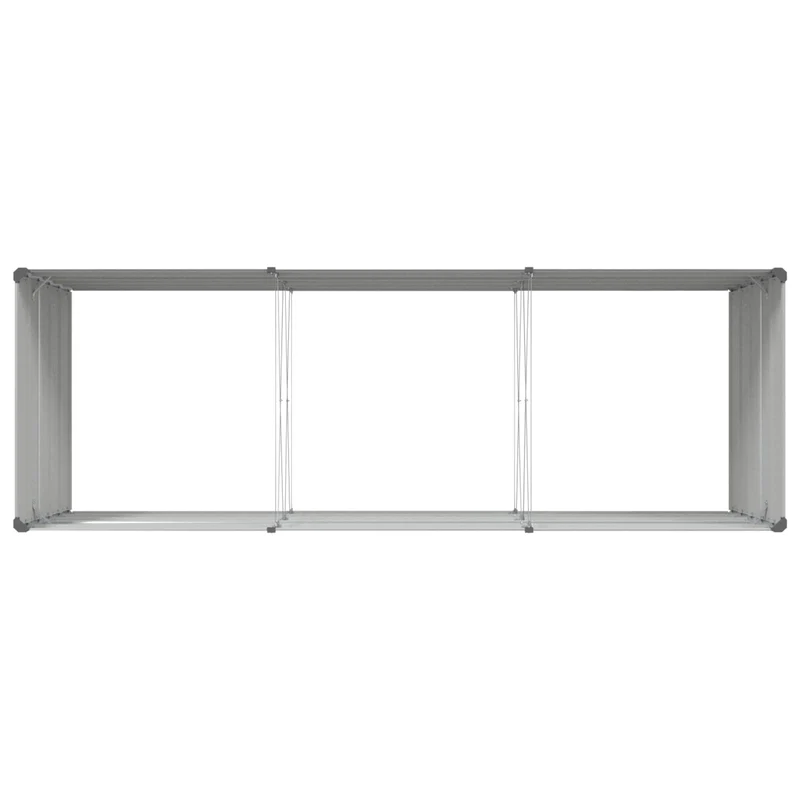 Jardinière design industrielle moderne 195 x 100 x 45 cm pour terrasse extérieur en acier galvanisé gris clair 02_0059210