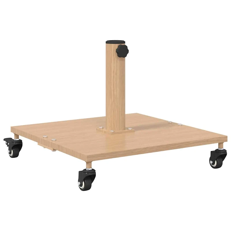 Base de parasol carrée design moderne extérieur 45 x 45 x 31 cm en acier bois clair 02_0058943