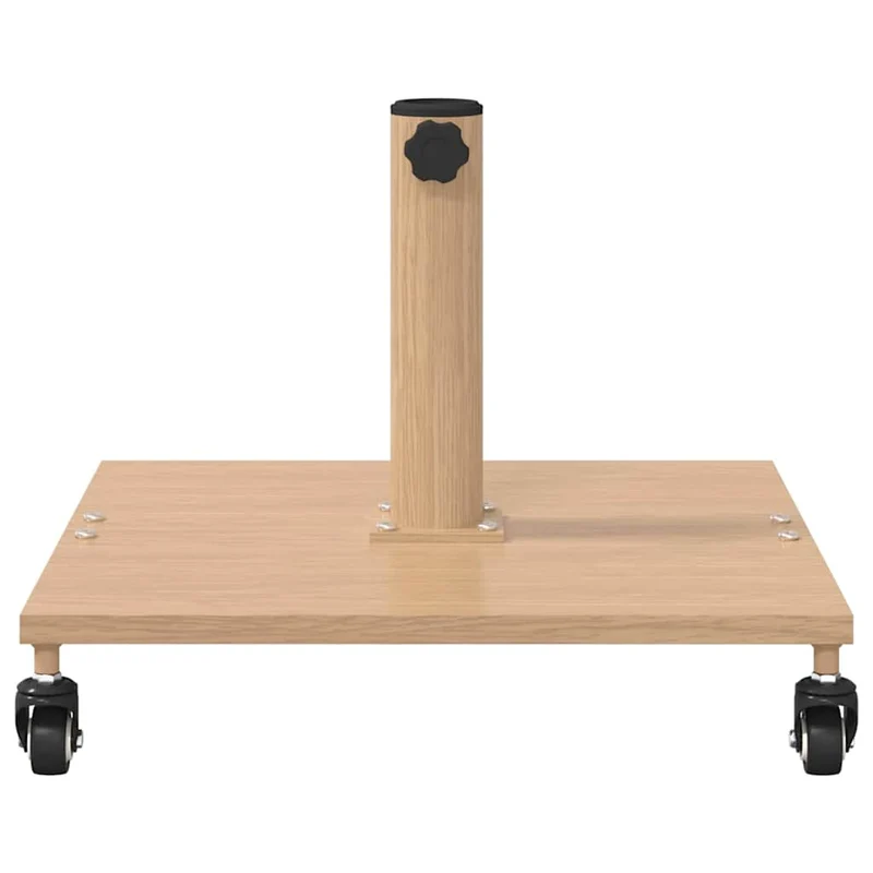 Base de parasol carrée design moderne extérieur 45 x 45 x 31 cm en acier bois clair 02_0058943