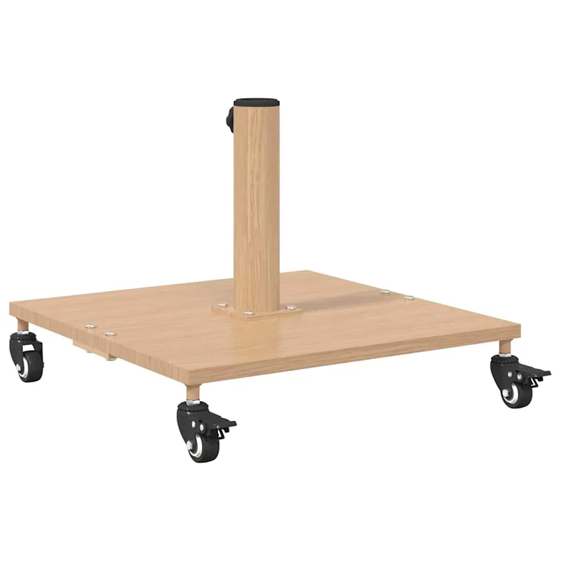 Base de parasol carrée design moderne extérieur 45 x 45 x 31 cm en acier bois clair 02_0058943