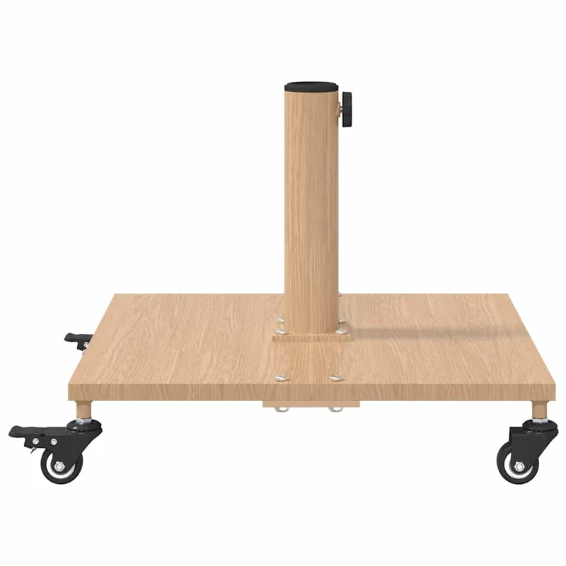 Base de parasol carrée design moderne extérieur 45 x 45 x 31 cm en acier bois clair 02_0058943