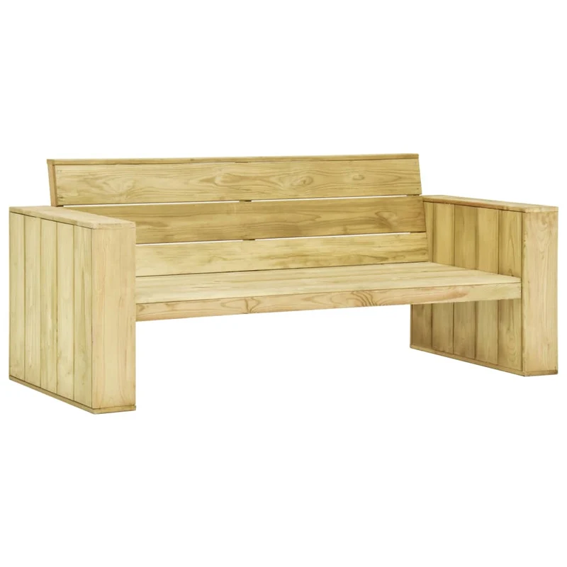 Salon de jardin meuble d'extérieur ensemble de mobilier 2 pièces avec coussins bois de pin imprégné 02_0015883