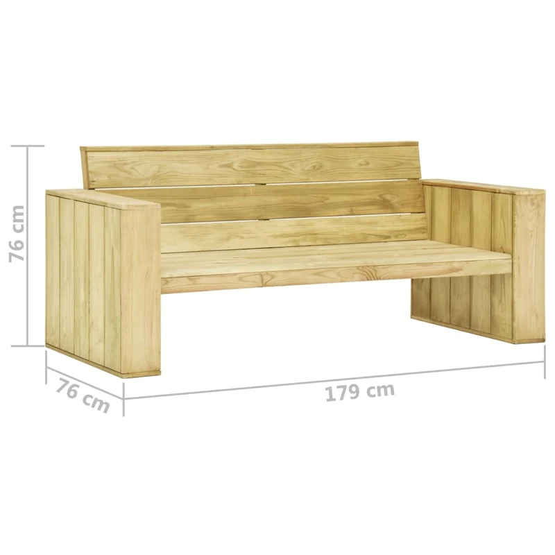 Salon de jardin meuble d'extérieur ensemble de mobilier 2 pièces avec coussins bois de pin imprégné 02_0015883
