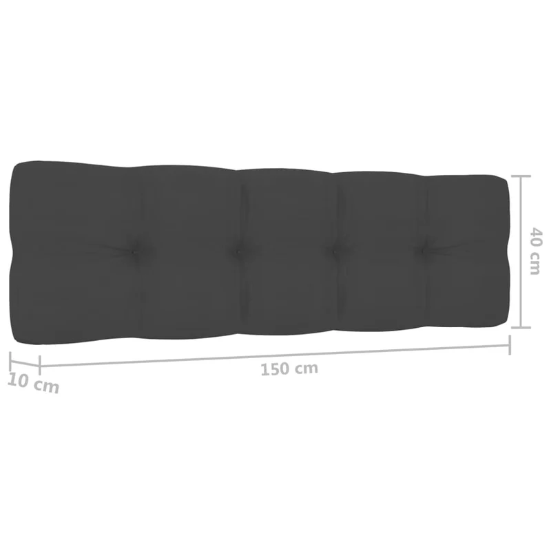 Banc de jardin meuble de patio d'extérieur terrasse avec coussins anthracite 179 x 76 x 76 cm pin imprégné 02_0011627