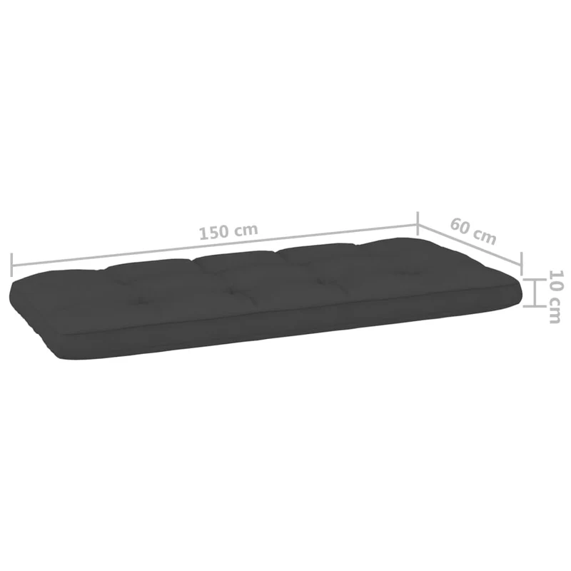 Banc de jardin meuble de patio d'extérieur terrasse avec coussins anthracite 179 x 76 x 76 cm pin imprégné 02_0011627