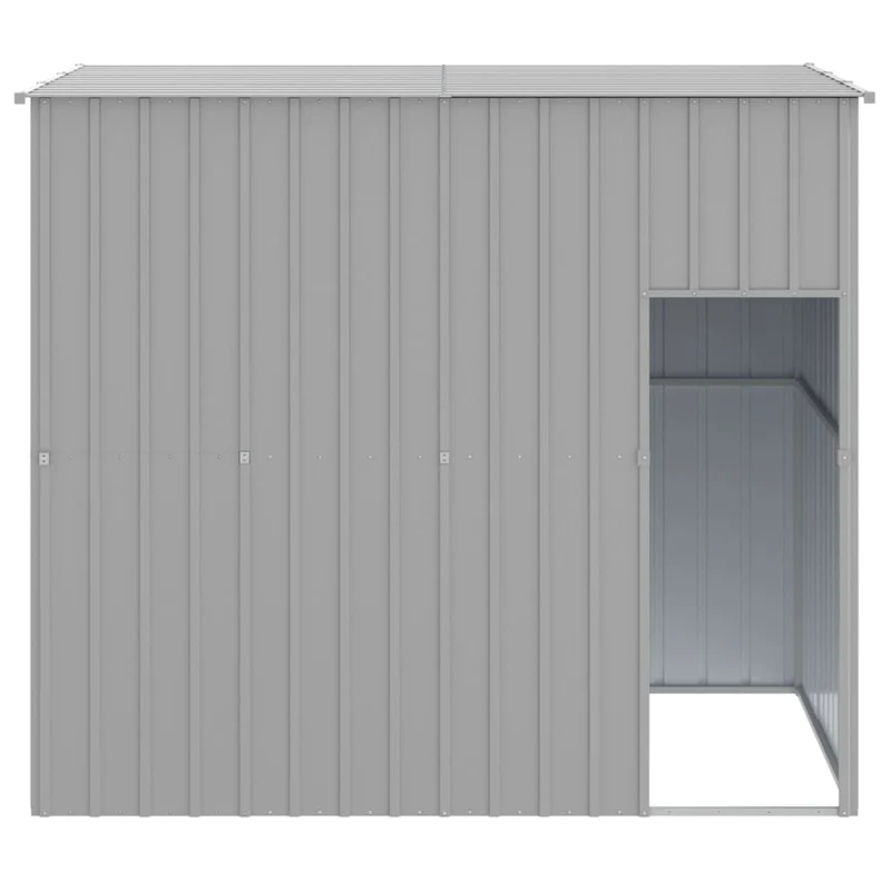 Niche pour chien avec toit clair acier galvanisé gris 02_0043531