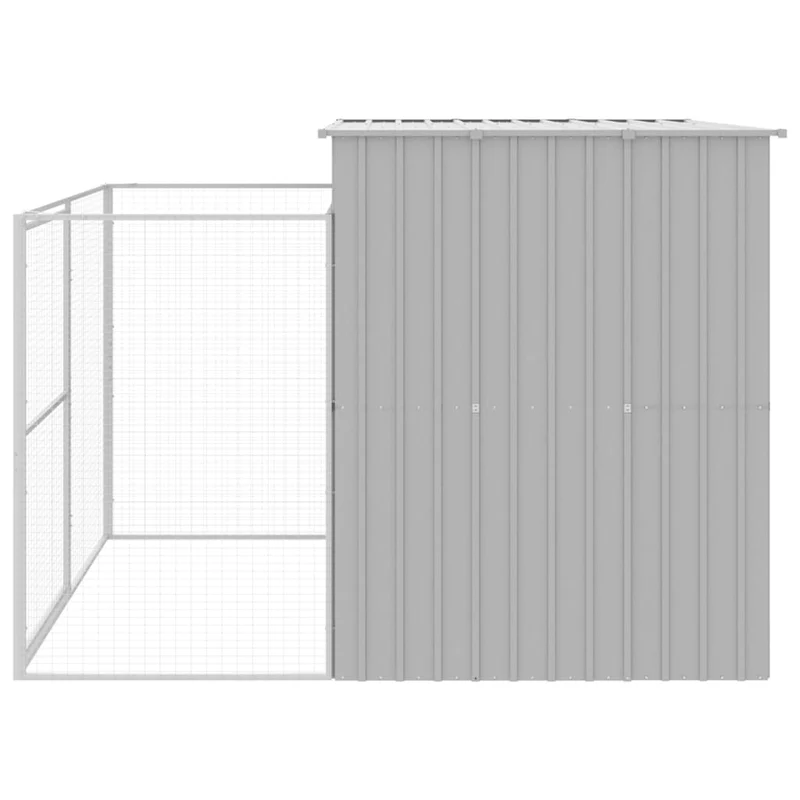 Niche pour chien avec cour clair 214 x 253 x 181 cm gris 02_0043506