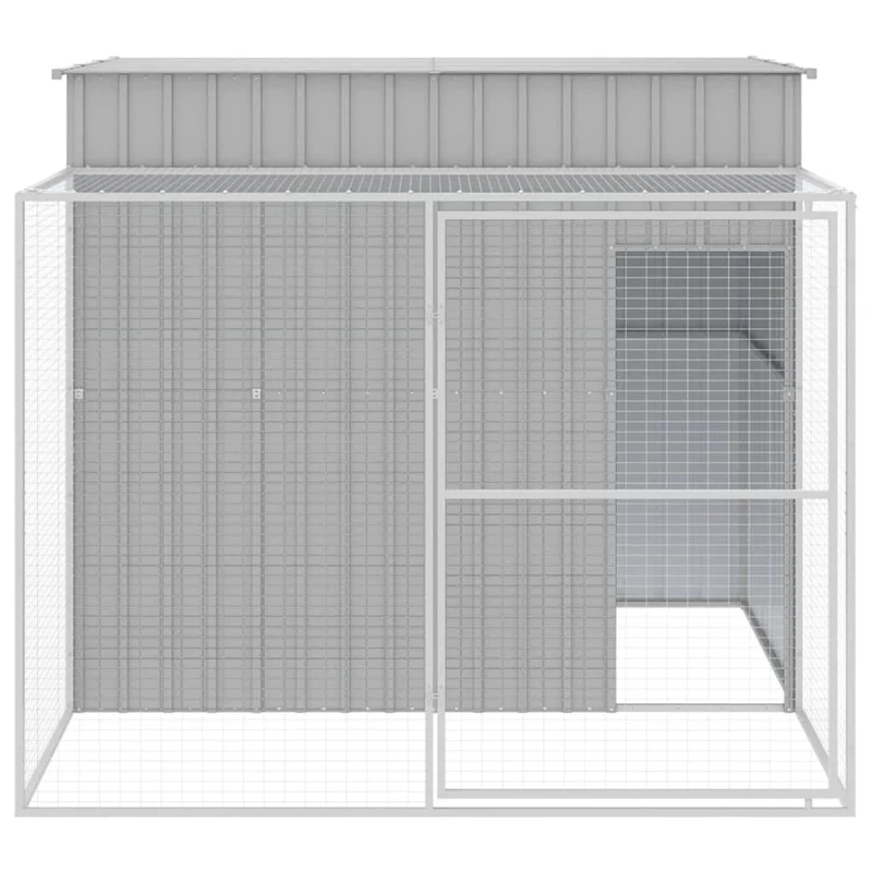 Niche pour chien avec cour clair 214 x 253 x 181 cm gris 02_0043505