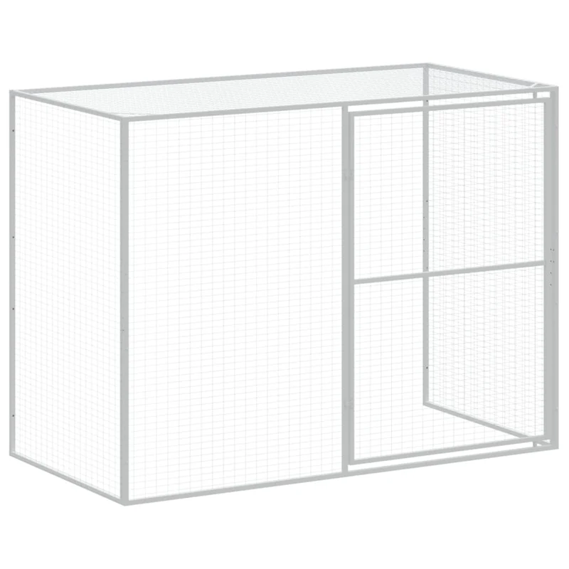 Niche pour chien avec cour clair 214 x 253 x 181 cm gris 02_0043505