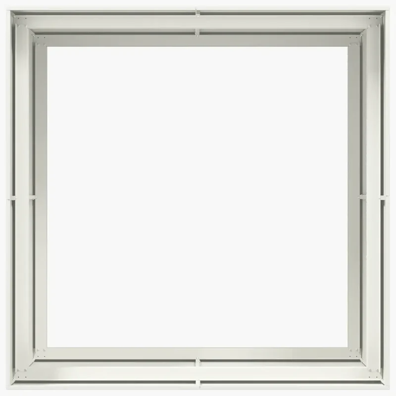 Jardinière carrée moderne extérieur décoration jardin 100 x 100 x 80 cm en acier blanc 02_0051601
