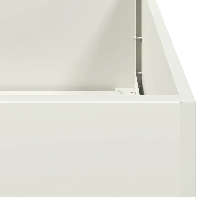 Jardinière carrée moderne extérieur décoration jardin 100 x 100 x 80 cm en acier blanc 02_0051601