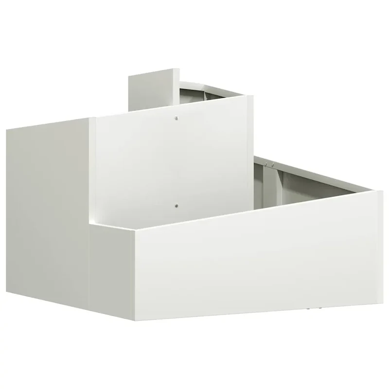 Cache-pot de jardin moderne extérieur 60 x 60 x 50 cm en acier laminé à froid blanc 02_0052212