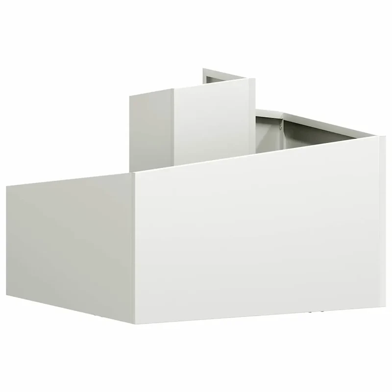 Cache-pot de jardin moderne extérieur 60 x 60 x 50 cm en acier laminé à froid blanc 02_0052212