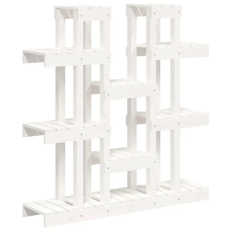 Support à plantes élégant jardin salon 104,5 x 25 x 109,5 cm en bois de pin blanc 02_0048468