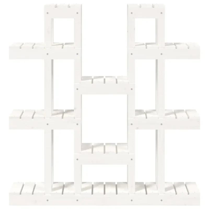 Support à plantes élégant jardin salon 104,5 x 25 x 109,5 cm en bois de pin blanc 02_0048468