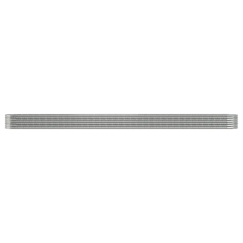 Lot de 1 lit surélevé de jardin ovale 440 x 80 x 36 cm robuste et résistant aux intempéries en acier galvanisé argenté 02_0046570