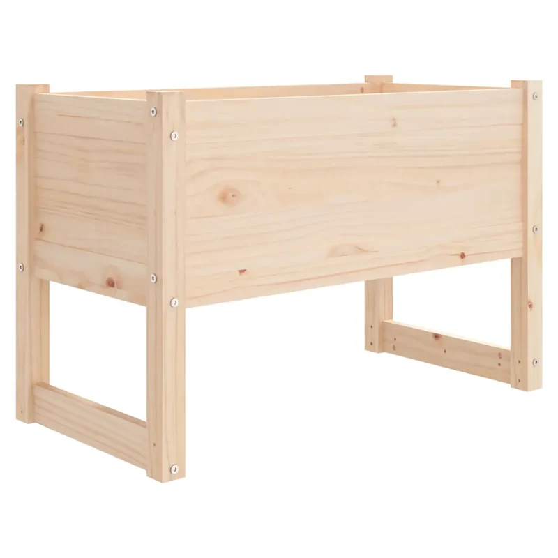 Jardinière rectangulaire décorative pour jardin balcon 78 x 40 x 52 cm en bois massif naturel 02_0048473