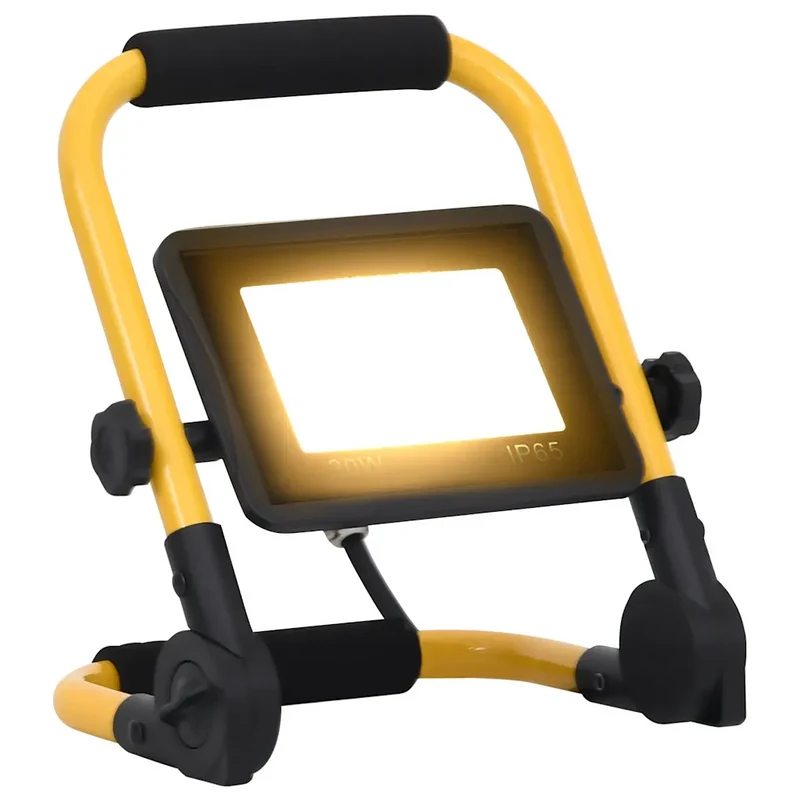 Projecteur à LED portable professionnel 21 x 16 x 26 cm lumière intense angle 120° en aluminium noir 02_0046095