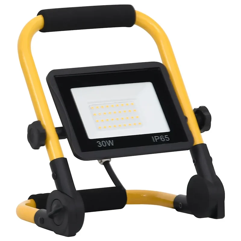 Projecteur à LED portable professionnel 21 x 16 x 26 cm lumière intense angle 120° en aluminium noir 02_0046095