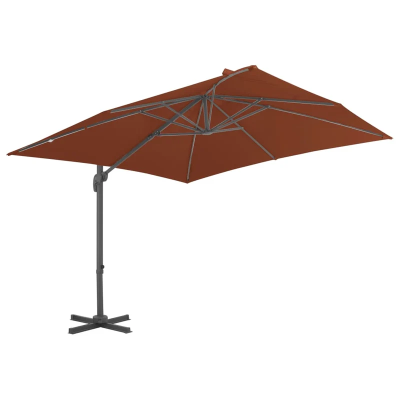Parasol déporté avec mât en aluminium 400 x 300 cm orange foncé 02_0008509