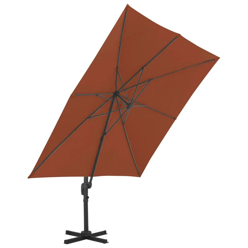 Parasol déporté avec mât en aluminium 400 x 300 cm orange foncé 02_0008509