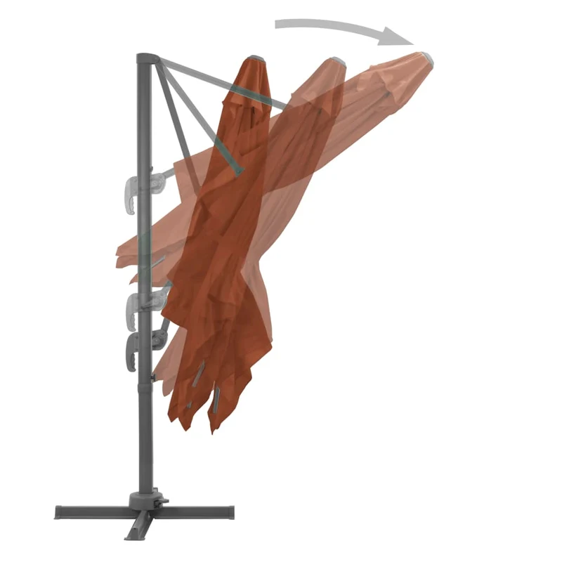 Parasol déporté avec mât en aluminium 400 x 300 cm orange foncé 02_0008509