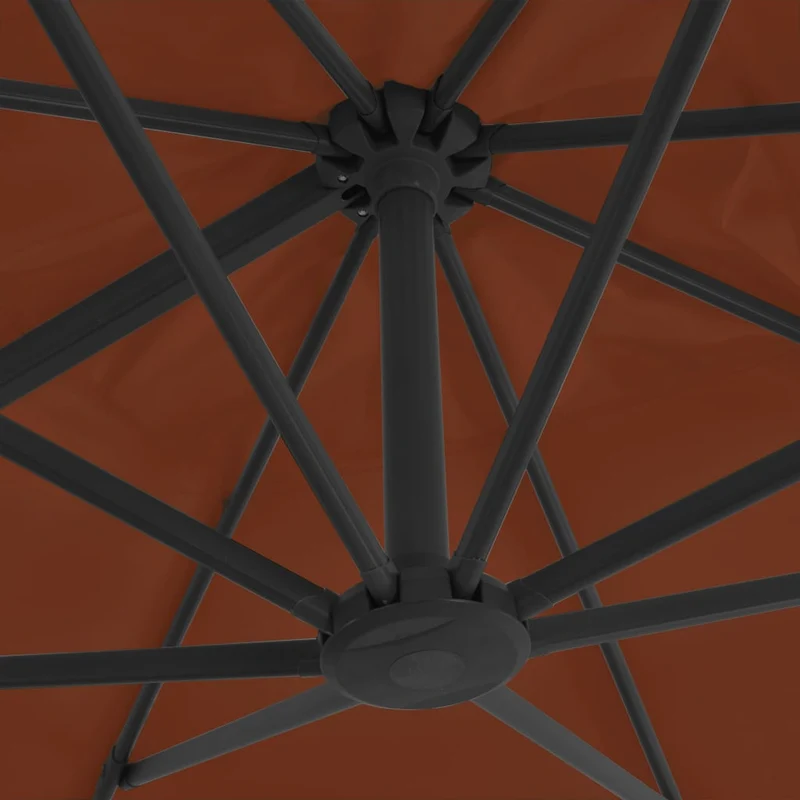 Parasol déporté avec mât en aluminium 400 x 300 cm orange foncé 02_0008509