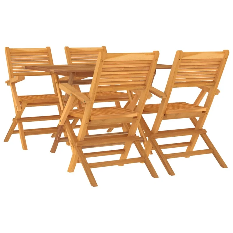 Ensemble à dîner salon de jardin meuble d'extérieur 7 pièces bois de teck solide 02_0014352