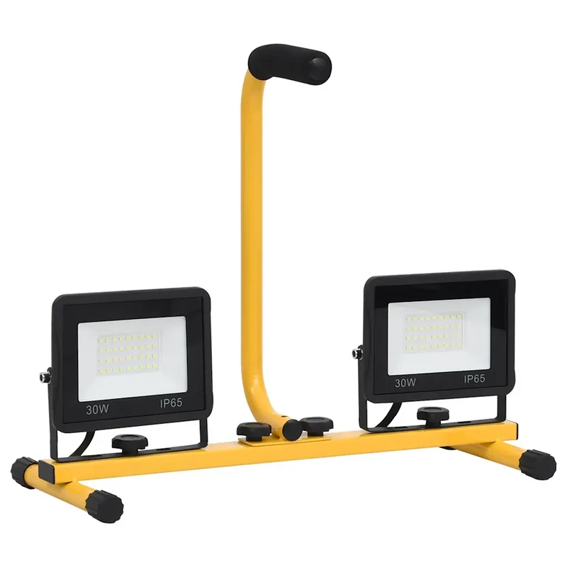 Projecteur à LED portable éclairage puissant 44,5 x 18,5 x 37 cm en aluminium noir 02_0046103