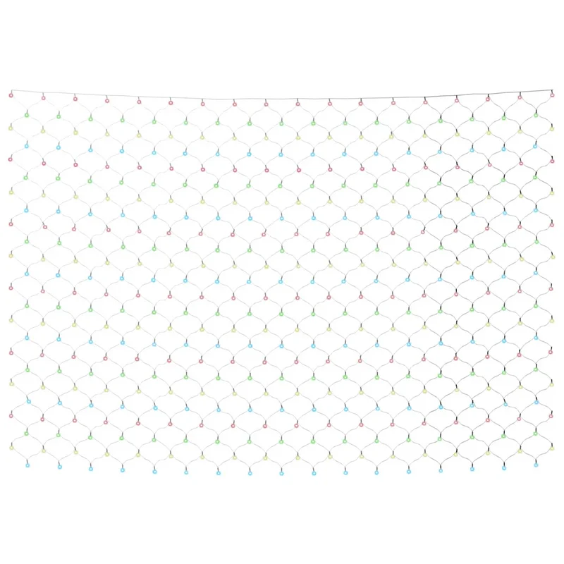 Filet lumineux coloré intérieur extérieur 3 x 2 m 204 LED avec 8 effets ambiance festive en PVC vert 02_0046760