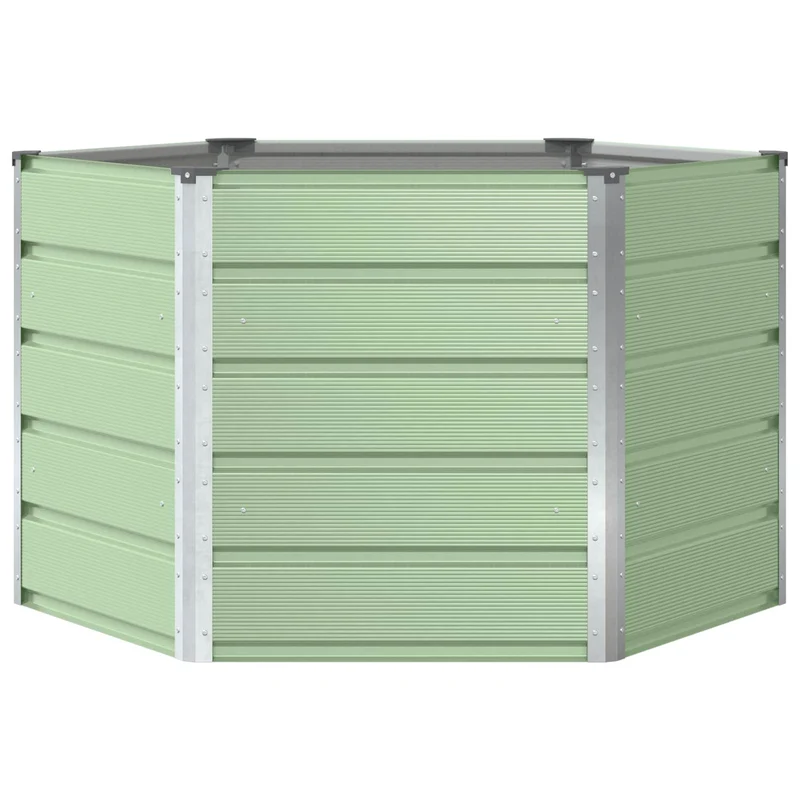 Jardinière hexagonale design moderne extérieure 129 x 129 x 75 cm en acier vert pastel 02_0059255