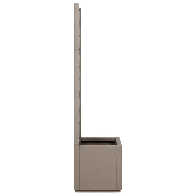 Cache-pot de jardin avec treillis moderne 36 x 36 x 140 cm en polypropylène gris 02_0058837
