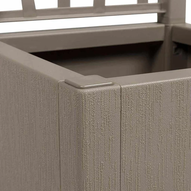 Cache-pot de jardin avec treillis moderne 36 x 36 x 140 cm en polypropylène gris 02_0058837