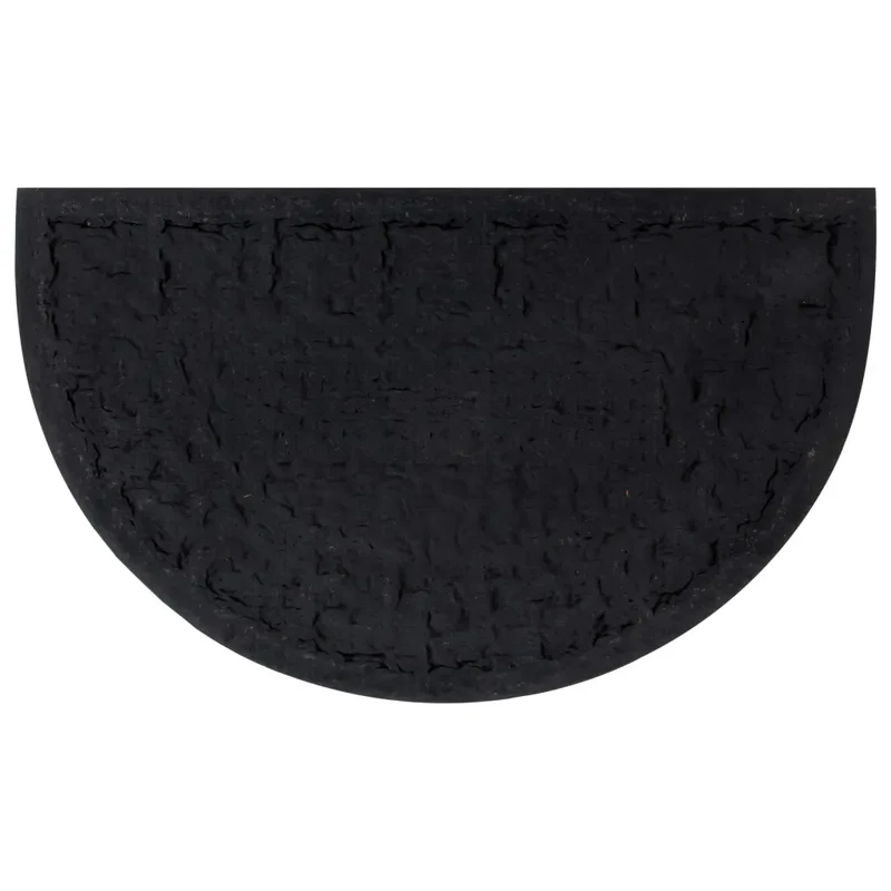 Tapis de porte demi-rond intérieur extérieur 45 x 75 cm antidérapant facile à nettoyer en caoutchouc noir 02_0046196