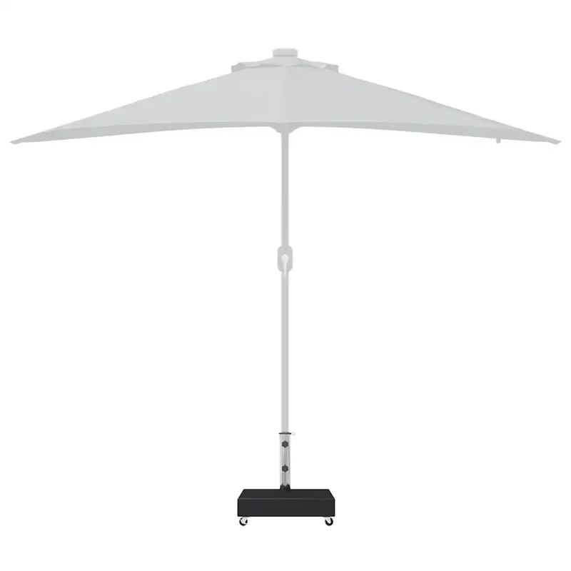 Socle de parasol robuste avec roues 45 x 25 x 8 cm en granit noir 02_0046507
